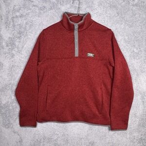 LL Bean Jacket Mens M Reg Sweater Fleece Snap T Pullover Slightly Fitted 298050